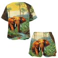 thumbnail image 3 of Colorful Elephant Flower 2 Pack Women’s Pajama Set Print Sleepwear And Shorts Y2k Loungewear Sets S-5XL, 3 of 7