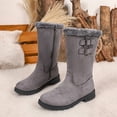 thumbnail image 4 of OKBOP women's snow boots winter snow Waterproof Mid-Calf Snow Platform 40 Gray Sizes, 4 of 5