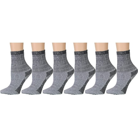 

6 Pairs of Women s Merino Wool Thermal Socks Grays #613-9-11-Gray