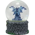thumbnail image 2 of Ebros Small Fantasy Blue Midnight Dragon Sitting in Repose Glitter Water Globe, 2 of 4