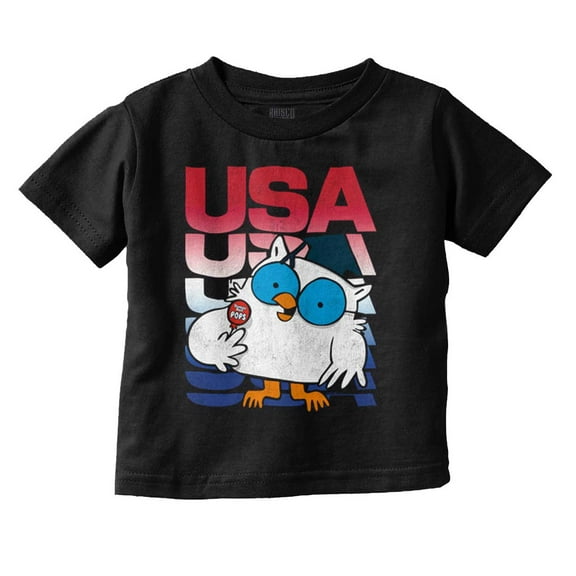 Tootsie Mr Owl Patriotic USA America Toddler Boy Girl T Shirt Infant Toddler Brisco Brands 4T