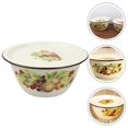 thumbnail image 2 of 1 Set of Vintage Enamel Basin with Lid Enamel Mixing Bowl Kitchen Serving Bowl Lard Oil Basin, 2 of 4