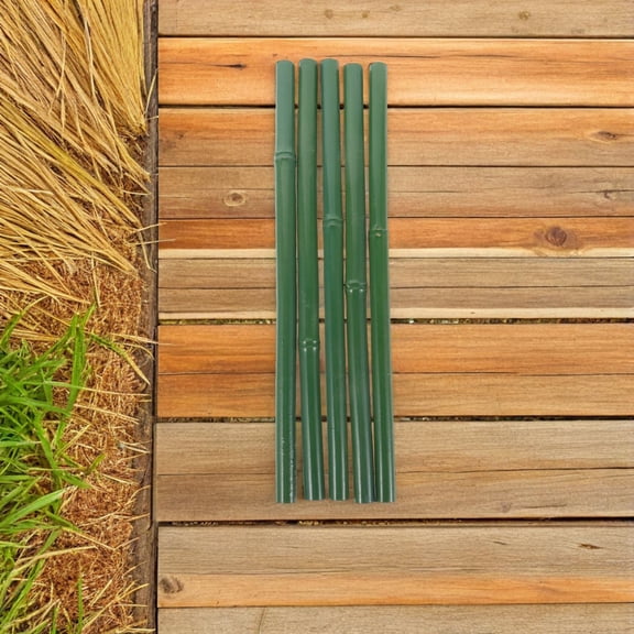 OULII 5-Pack Dark Green Artificial Poles for Outdoor Garden Fencing and Decorative Landscaping Use