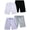 Heather Grey/Black/Lilac/White, variant on Real Love Girls' Active Shorts - 4 Pack French Terry Bermuda Shorts (Sizes: 7-16)
