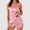 Pink, variant on JIANJIA Womens Pajama Sets Solid Color Silk Satin V Neck Spaghetti Strap Sexy Camisole Tops With Shorts Two Piece Sleepwear Nightwear