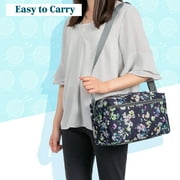 PAVILIA Yarn Bag Knitting Crochet Bag Organizer, Yarn Bags For Crocheting On The Go, Yarn Storage Project Bag for Crochet Knitting Accessories, Gifts For Crocheter Knitter, Grey Floral