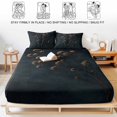 thumbnail image 5 of Twin XL Size Fitted Sheet Set - Dried Flowers 2 Piece Bedding Sets 16" Deep Pocket Fitted Sheet with 1 Pillowcases, Abstract Black Retro Flowers Plants Brushed Microfiber Hotel Luxury Bed Sheets, 5 of 9