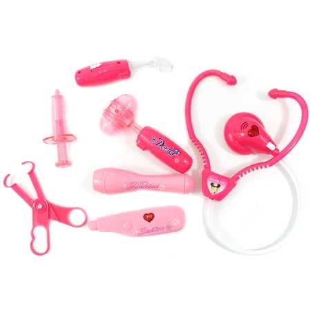 Doctor Nurse Medical Kit Playset for Kids (Pink)