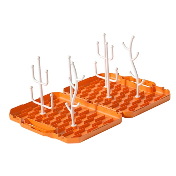 Escurridor de portabiberones plegable extraíble de viaje para pequeños lavable ahorro de espacio Material seguro Naranja Sunnimix Tendedero