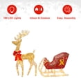 thumbnail image 3 of Lighted Reindeer and Sleigh Christmas Outdoor Decorations Pre-lit 180 LED Lights Outdoor Yard Decor, 3 of 7