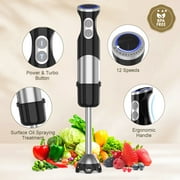 Immersion Blender, 1100W Electric Mixer Handheld, 5-in-1 Stick Blender with Chopper, Blender for Kitchen with 600ml Beaker