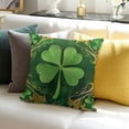 thumbnail image 3 of BANET Clovers Shamrocks Square Throw Pillow Covers, St Patrick's Day Floral Decorative Couch Pillows Protector Case with Hidden Zipper, Print Throws Cushion Cover for Home 18x18in, 3 of 5