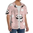 thumbnail image 4 of Fotbe Panda print Short Sleeve Button Down Shirts for Men Casual Summer Beach Wrinkle Free Shirt-X-Large, 4 of 7