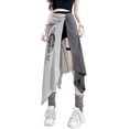 thumbnail image 5 of Side High Split Skirts for Women Breathable Dance Costume Fashion Asymmetrical Irregular Skirt Letter Print Skirt, 5 of 8