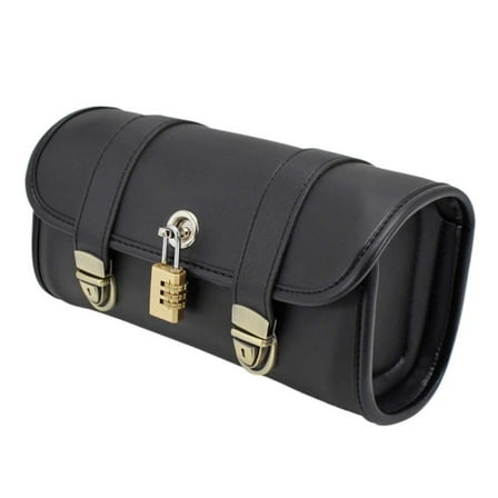 Motorcycle Universal Fork Bags with Password Lock Leather Saddlebags Storage Pouch Waterproof for Harley