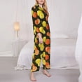thumbnail image 3 of Kdxio Orange Lemon Women's Pajama Sets Long Sleeve Button Down Sleepwear Nightwear Soft Pjs Lounge Sets-XX-Large, 3 of 7