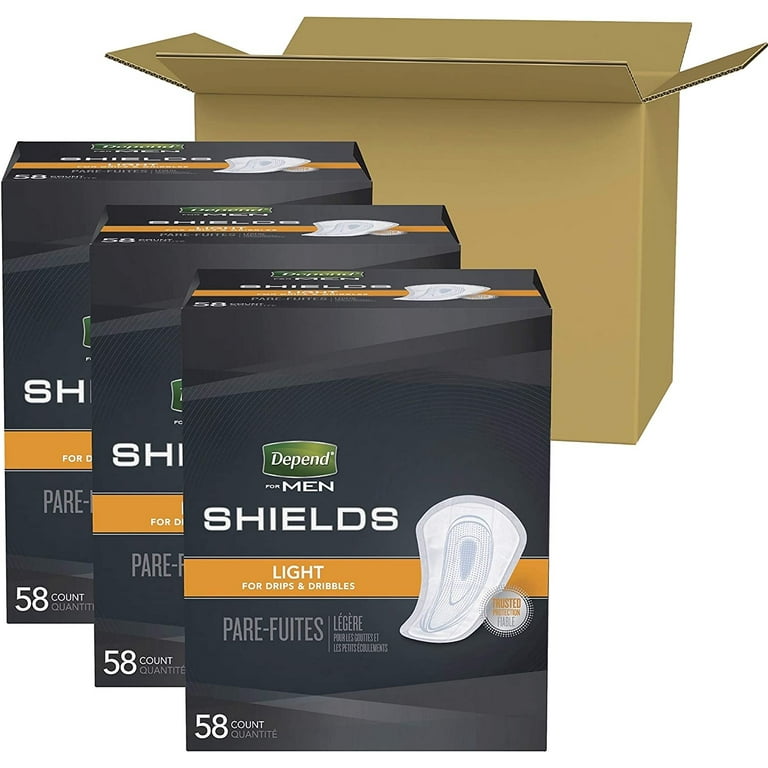 Depend Bladder Control Shields for Men, Light Absorbency - Cup Shape, One  Size Fits Most - Simply Medical