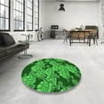thumbnail image 4 of Ahgly Company Machine Washable Indoor Round Transitional Green Area Rugs, 8' Round, 4 of 7
