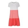 thumbnail image 4 of CHOK Robes en Lin pour les Femmes Été Grande Taille Manches Courtes V Cou Genou Longueur Robe Décontractée Confortable Robe de Plage 2024, 4 of 7
