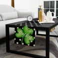 thumbnail image 5 of St. Patrick's Day Cotton Linen Small Table Runner 13 x 60 inch Green Lucky Black White Polka Dots Non-slip Rectangular Dining Table Decor for Wedding Party Holiday Dinner, 5 of 8