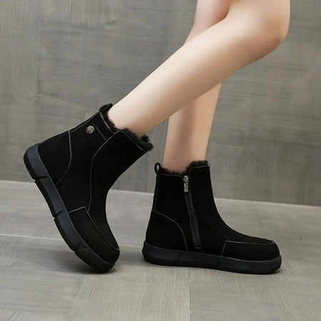 

TALKVE Warm and non slip 2022 New Women s Fashion Autumn And Winter Belt Buckle Thick Soled Warm Flat Snow Boots