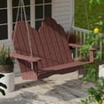 thumbnail image 3 of Wildridge Classic Adirondack Porch Swing, Cherrywood - Outdoor Weather Resistant Recycled Plastic Furniture for Patio, 3 of 4