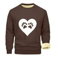 thumbnail image 3 of LEBONYARD Mens Sweatshirts Clearance Crewneck,Men's Fashion Casual Warm Thick Love Printed Leisure Color Easy Long Sleeve Round-Neck Loose Blouses Shirts Brown S, 3 of 3