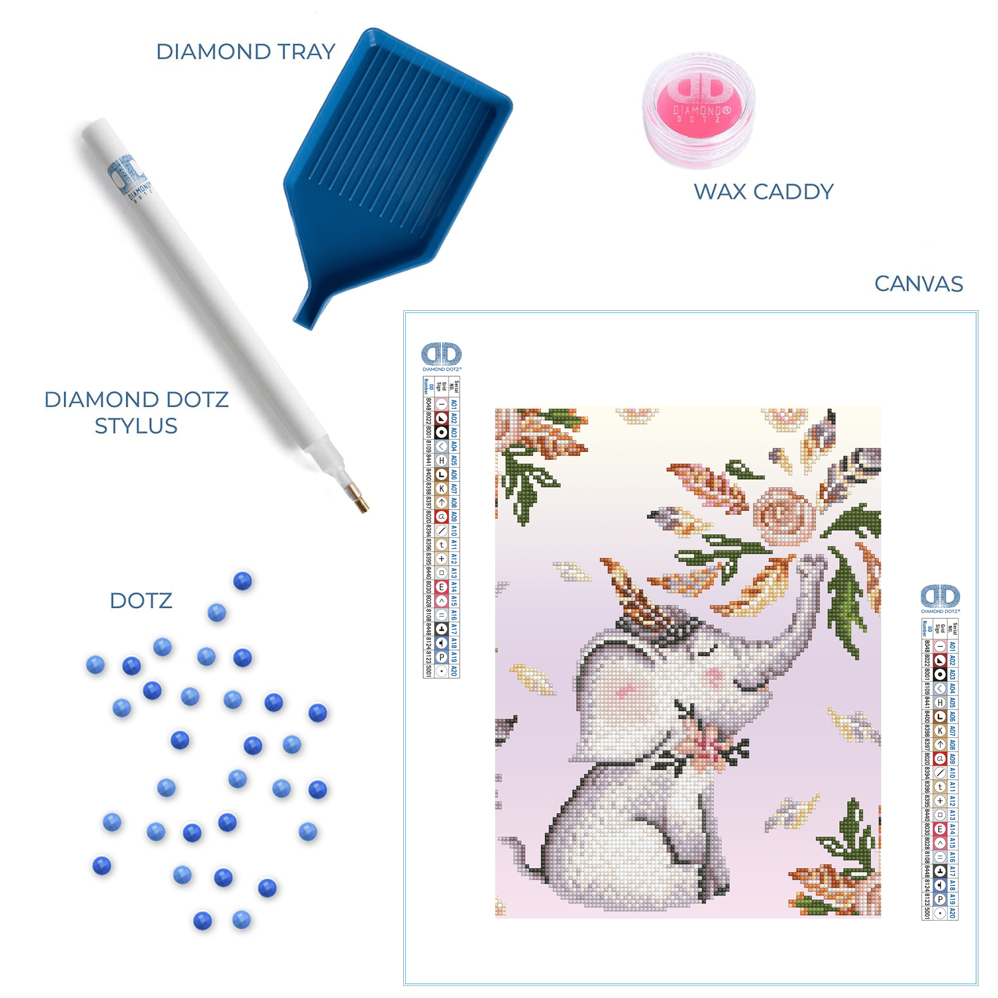 Diamond Dotz Flower Shower Elephant Diamond Painting Kits for Adults - Diamond Art Kits a Relaxing Creative Craft Kit with Dotz Gems  12"x14"