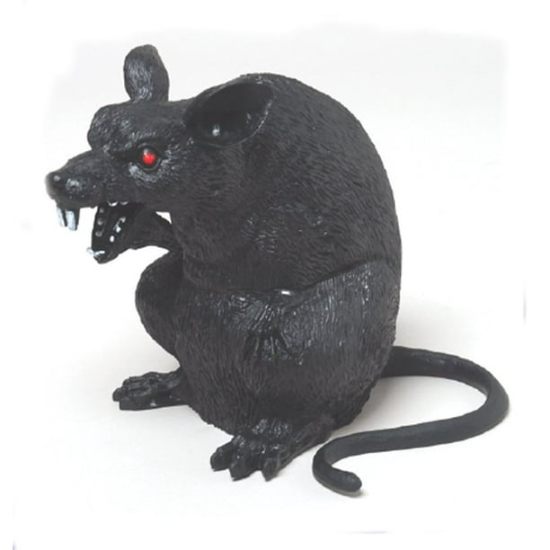 RAT GIANT PLASTIC 7IN TALL BLACK UPRIGHT SITTING POSITION