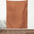 thumbnail image 3 of Ethnic Fabric by the Yard, Bohemian Oriental Style Fish Scale Half Circles with Circling Dots, Decorative Upholstery Fabric for Chairs & Home Accents, Vermilion White and Brown by Ambesonne, 3 of 4
