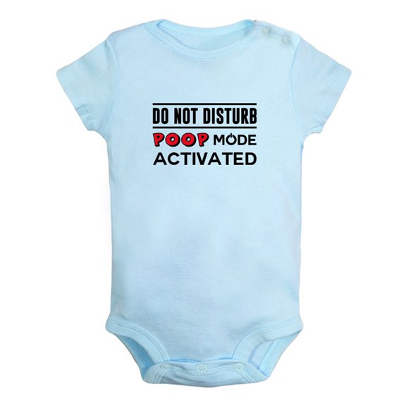 Do Not Disturb Poop Mode Activated Funny Rompers For Babies, Newborn Baby Unisex Bodysuits, Infant Jumpsuits, Toddler 0-12 Months Kids One-Piece Oufits (Blue, 6-12 Months)