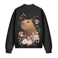 thumbnail image 5 of DISNIMO Capybara Floral Printed Sweatshirts for Women Long Sleeve Jackets V Neck Outwear Fall Winter Clothes, 3XL, 5 of 7