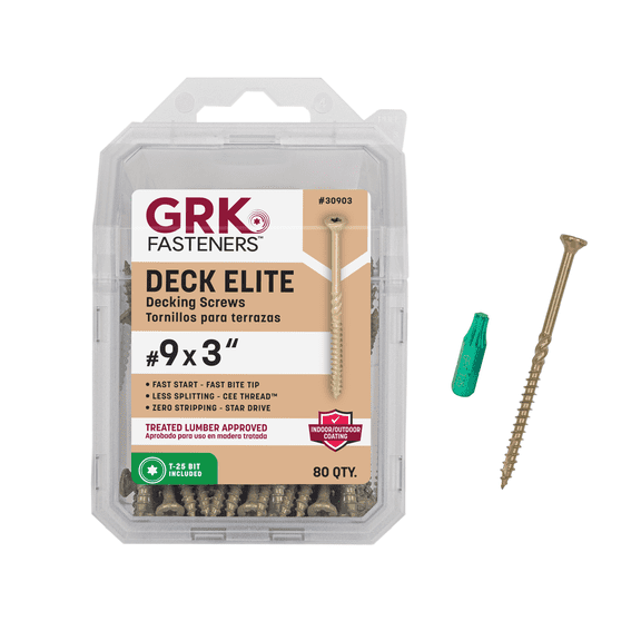 GRK 30903 #9 x 3 in. Deck Elite Screws 80-Count