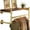 Gold, variant on Wall Mounted Clothes Rack with Shelf,27" Industrial Pipe Clothing Rack with Shelf with Hanging Rod,Heavy Duty Iron Garment Rack Bar,Retail Display Clothes Rod for Laundry Room,Closet,Black