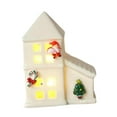 thumbnail image 3 of Village Building Statue Ceramic Light Up Christmas Decoration for Winter Party Tabletop Display, 3 of 9