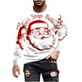 thumbnail image 2 of COSFO Casual Shirts for Men Crew Neck White Long Sleeve Pullover Christmas T Shirts for Man, 2 of 5