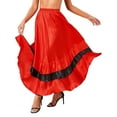 thumbnail image 3 of Kaerm Womens Folkloric Mexican Full Circle Skirts Belly Dance Spanish Bull Long Skirts Type C 180 Degree One Size, 3 of 7
