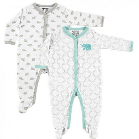 UPC: 0660168333190 | Luvable Friends Baby Cotton Snap Sleep and Play 2pk  Elephant  0-3 Months