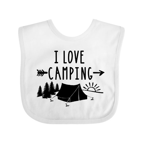 Inktastic I Love Camping- Tent and Trees Boys or Girls Baby Bib