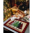 thumbnail image 2 of Merry Christmas Placemats Set of 6 Vintage Plaid Xmas Pine Tree Red Black Plaid Heat Insulation Washable Place Mats, Rustic Non-Slip Table Mats for Dining Table Party Kitchen Decor,13x19 Inch, 2 of 4