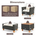 thumbnail image 3 of Costway Ensemble de Meubles de Patio 5 Pcs avec Table de Rangement Poufs Coussins Doux & Coussins, 3 of 10