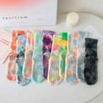 thumbnail image 2 of Couver Women's Patterned Crew Socks, 6-Pack, Tie-dye Non-Skid, Size 9-11, 2 of 6