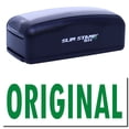 thumbnail image 1 of Large Pre-Inked Original Stamp, Slim 1854, Ultra Slim Design, Impression Size 1-13/16" by 2-1/2", Up to 25,000 Impressions - Green Ink, 1 of 10