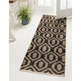 thumbnail image 3 of Unique Loom Chindi Jute Collection Area Rug (2' 7" x 10' Runner Black/Navy Blue), 3 of 11