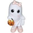 thumbnail image 1 of Bonita decoración de Halloween en color rosa: pequeña figura de fantasma, decoraciones de fantasmas en color rosa y calabazas de Halloween para decorar el hogar (niña fantasma), 1 of 3
