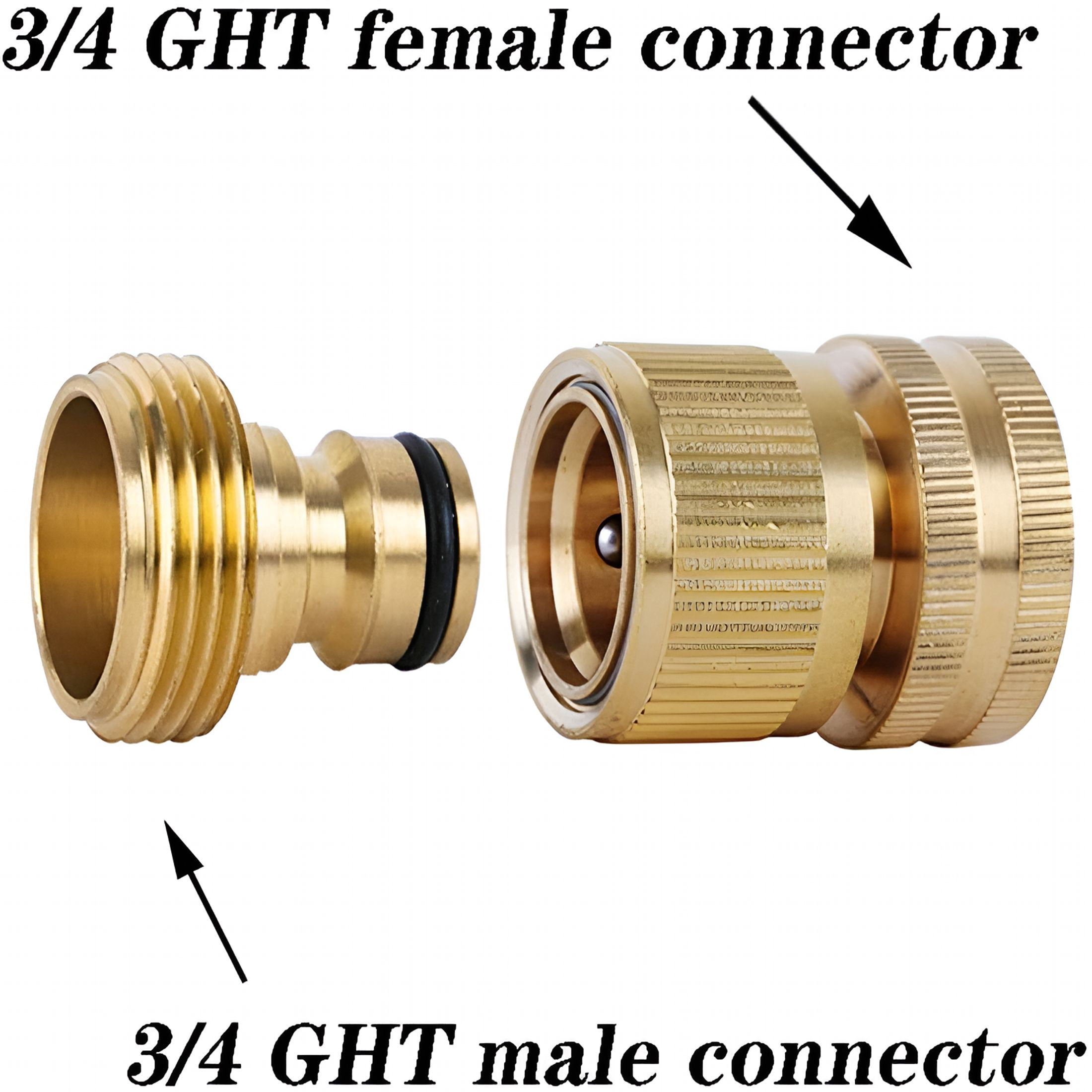 ZHZFKQ Quick Connect Hose Fitting, Solid Brass Garden Hose Quick Connectors 3/4 Inch Thread No-Leak Water Hose Repair Fittings Male and Female Hose Adapter