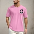 thumbnail image 2 of NAMTYQX Mens Graphic T-Shirts Lightweight Crew Neck Casual Cosy Short Sleeved Soft Relaxed Fit Patterns Plus Size Boho Tshirts Shirts for Men Pink Size 2XL, 2 of 5