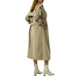 thumbnail image 4 of KOMOO Women Double Breasted Long Trench Coat Classic Lapel Overcoat Waterproof Long Jacket with Belt, 4 of 9
