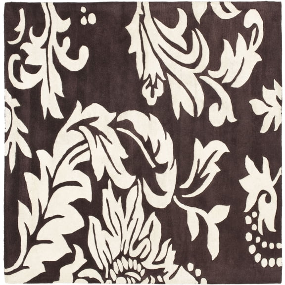 SAFAVIEH Soho Morgan Floral Area Rug, Brown/Ivory, 6' x 6' Square