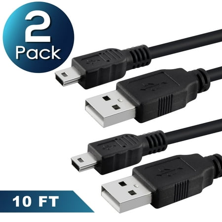 Insten 2-pack 10' 10FT Wireless Controller USB Charging Cord Cable For Sony Playstation 3 PS3 - Bundle (Top 10 Best Ps3 Accessories)